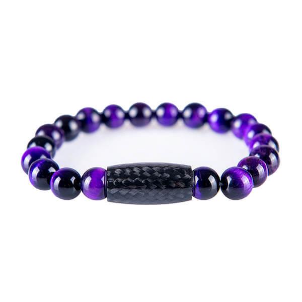 Carbon fiber Bracelet Tiger`s Eye Purple Shop Zak Code