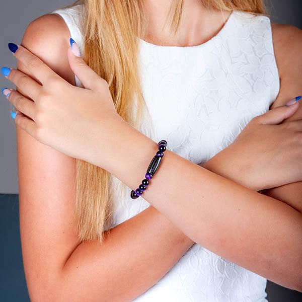 Carbon fiber Bracelet Tiger`s Eye Purple Shop Zak Code