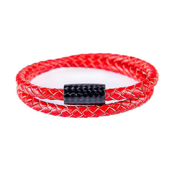 Carbon Fiber Bracelet Double Red Leather Shop Zak Code