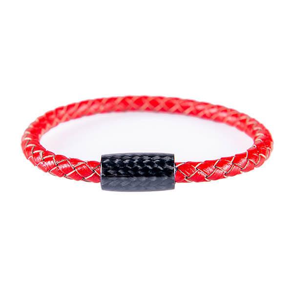 Carbon Fiber Bracelet Red Leather Shop Zak Code